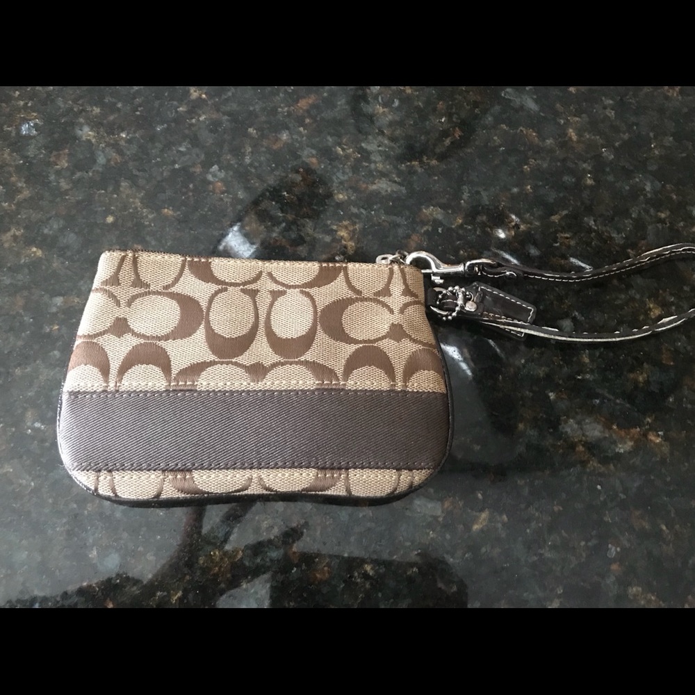 Brown Coach wristlet